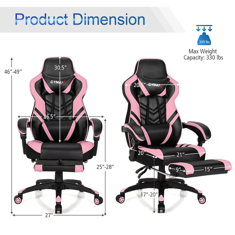 Gymax Office Computer Desk Chair Gaming Chair Adjustable Swivel - See Details
