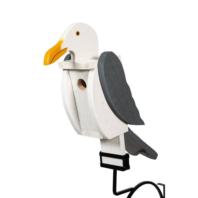 Pine Seagull Shaped Birdhouse - Assembled