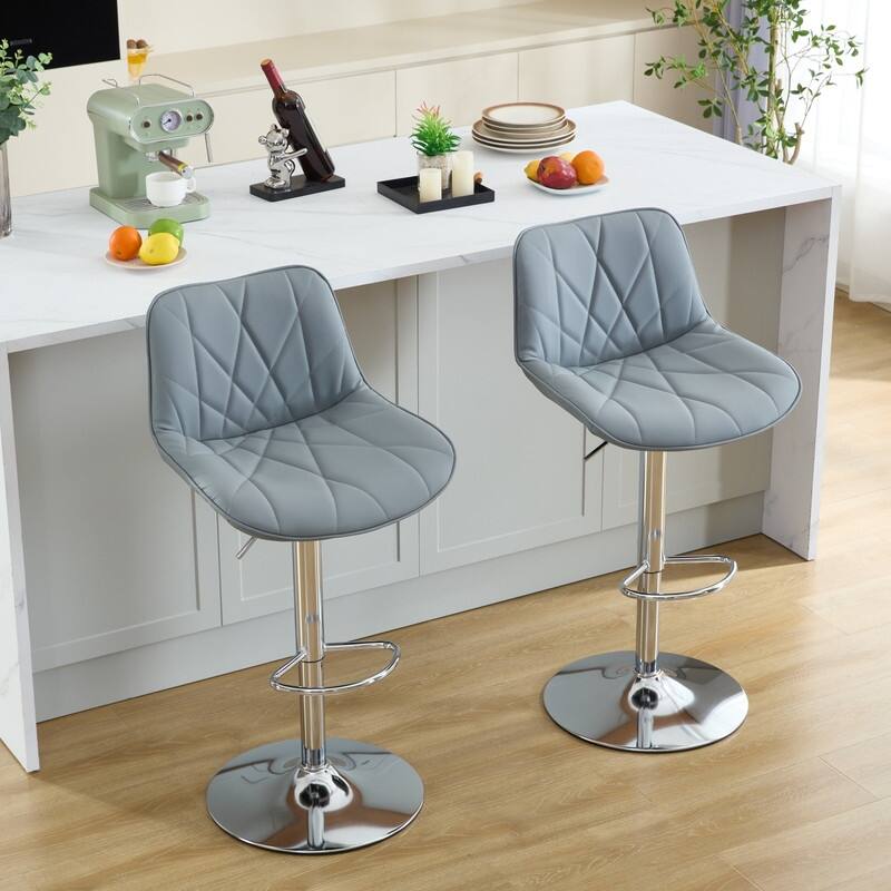 Adjustable Swivel Bar Stools Height Island Chairs with Back Set of 6