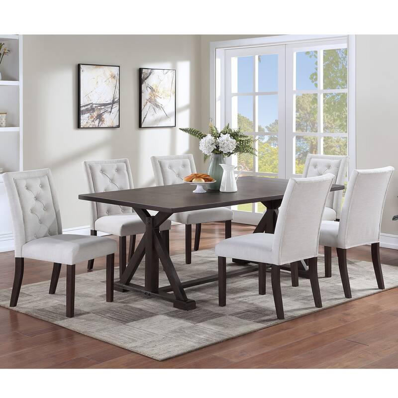 Set of 2 Upholstered Dining Chairs in White