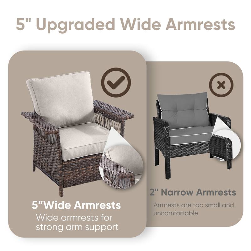 Outside Wicker Chair Conversation Set