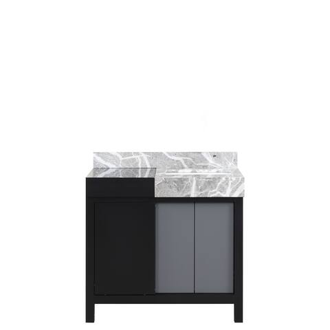 Lexora Zilara Bathroom Vanity in Black and Grey With Contertop
