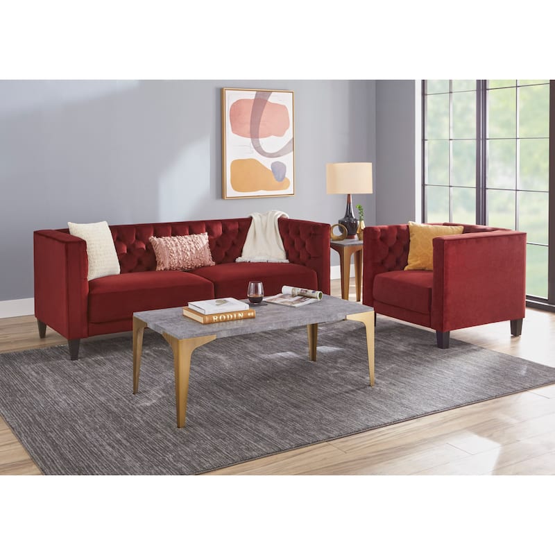Lifestorey Modern Chesterfield Back Accent Chair