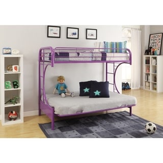 Metal Twin over Full Size Futon Bunk Bed, Purple