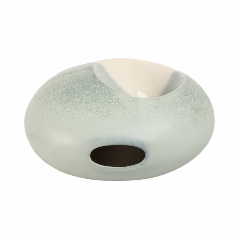 Earthenware Decorative Vase Modern Open Center Handmade Organic Shape