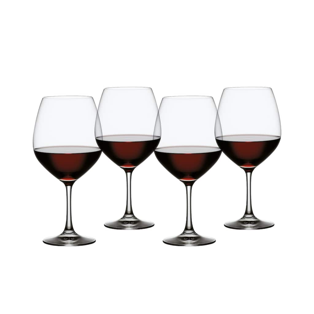 Vino Grande Bordeaux Burgundy Wine Glasses, Pack of 4 - Clear