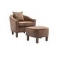 preview thumbnail 15 of 24, Arms Chair with Ottoman Mid Century Barrel Chair for Living Room Coffee