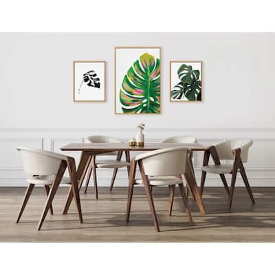 Kate and Laurel Sylvie Monstera Framed Canvas Art Set by Various Artists