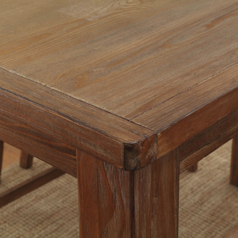 Tays Rustic Oak 60-inch Wide Solid Wood Bar Table by Furniture of America