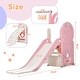 preview thumbnail 13 of 25, 4 in 1 Toddler Climber and Slide Set, Kids Playground Climber Freestanding Slide Playset with Basketball Hoop Play Combination