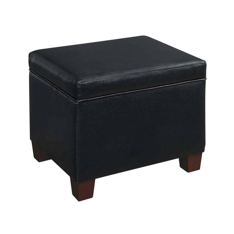 Upholstered Storage Ottoman with Spacious Interior for Living Room, Bedroom or Office Seating and Extra Storage