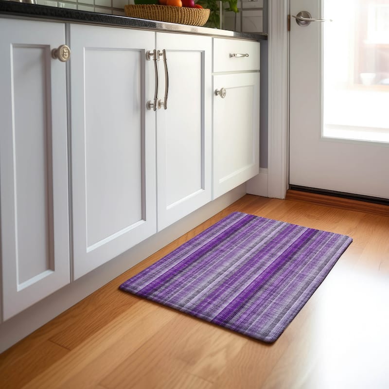 Premium Washable Super Soft Modern Stripes Mayfield Rug - Purple - 1' 8" x 2' 6" - Rectangle