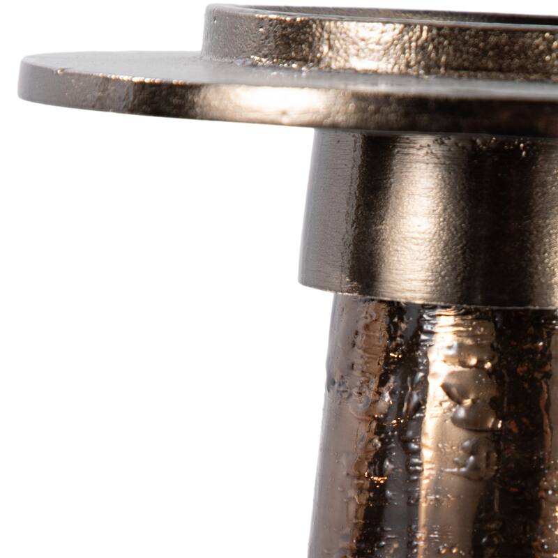 Sagebrook Home Modern Glass Bronze Antique Like Pillar Candle Holder