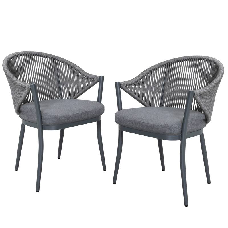 NUU GARDEN 3-Piece Aluminum Patio Furniture Bistro Set with Cushions