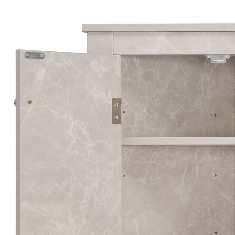 Modern Stylish Triangle Corner Storage Cabinet with Two Adjustable Internal Shelves