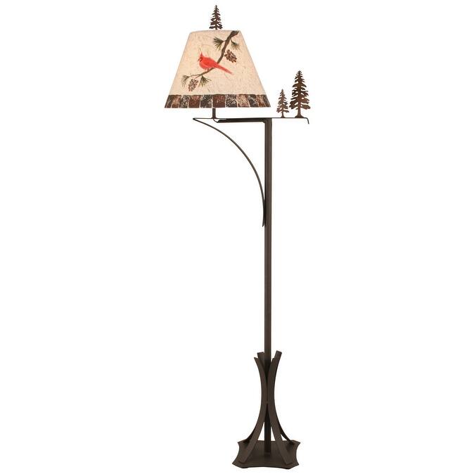 Rustic Swing Arm Floor Lamp - Forest - Charred