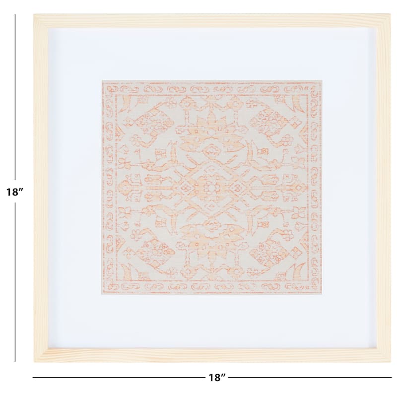 SAFAVIEH Castillo 18-inch Gold//Beige Framed Textile Wall Art
