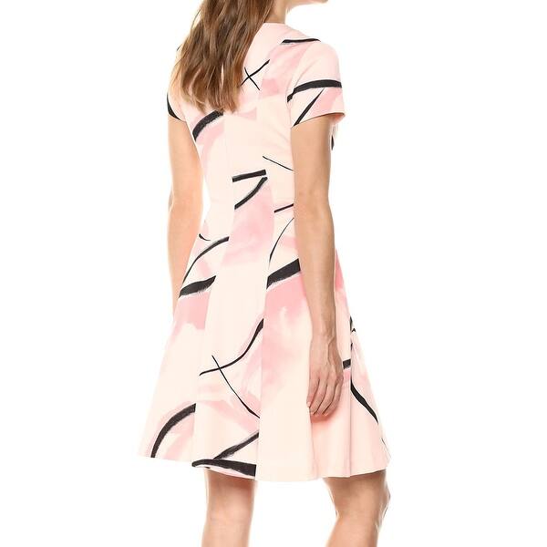 Shop Ivanka Trump Pink Women S Size 8 Abstract Swing A Line Dress Overstock 27438698