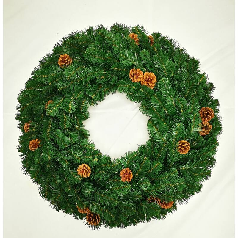 Oregon Fir B/O Wreath w/Warm White & Multi LED Lights - 48" LED T5 Mini