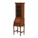 preview thumbnail 8 of 15, Newlark 20 in. W Rectangular Wood and Glass Traditional 2 Drawer 1 Door Secretary
