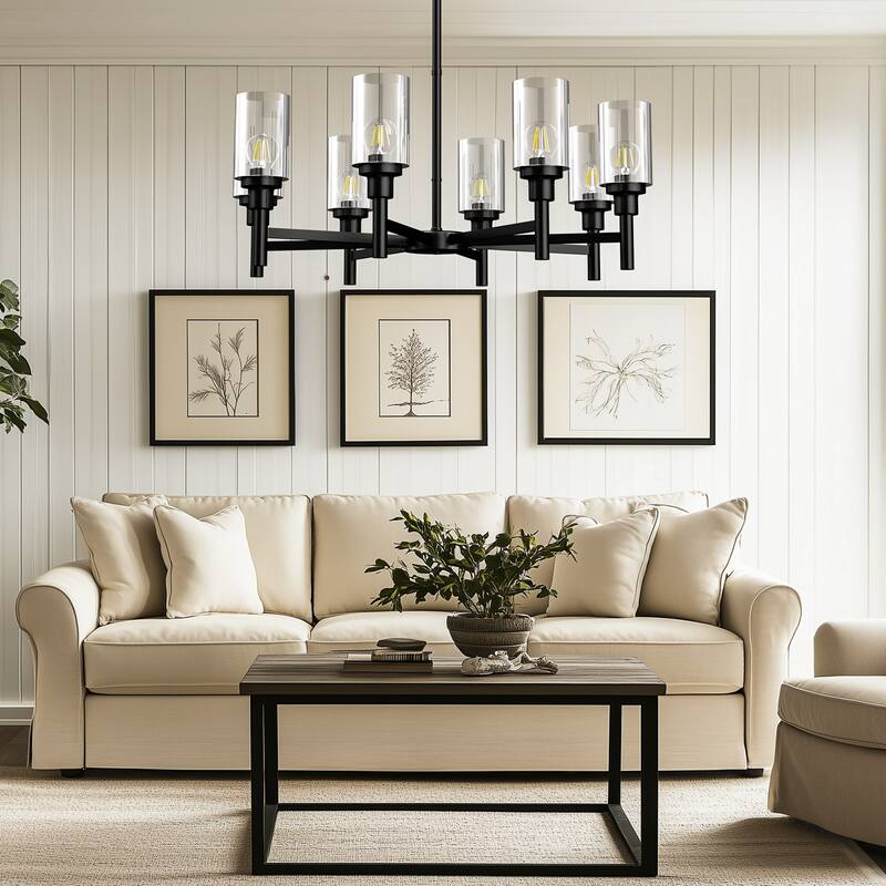Farmhouse Ferris Wheel Glass Chandelier