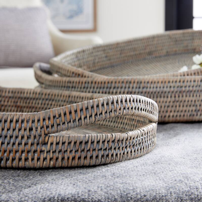 Burma Rattan Oval Serving Trays
