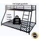 preview thumbnail 5 of 6, Black Metal Twin over Full Bunk Bed with Diamond-Shaped Rungs