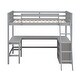 preview thumbnail 43 of 50, Wood Twin Loft Bed with Desk & Shelves - Compact & Functional Design