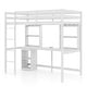 preview thumbnail 1 of 4, Wooden Loft Bed Frame Twin Loft Bed w/ Desk & Charging Station White