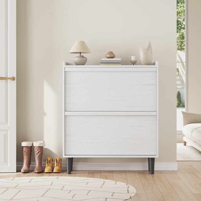 Drawer Wooden Shoe Cabinet with Adjustable Shelves
