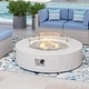 preview thumbnail 37 of 83, COSIEST 42'' Outdoor Round Propane Fire Pit w Wind Guard and Fire Glass White+Transparent grey fire glass