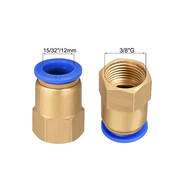 Push To Connect Tube Fitting Adapter 12mm Od X G3 8 Female Gold Tone Blue 3 8 G X 12mm Overstock