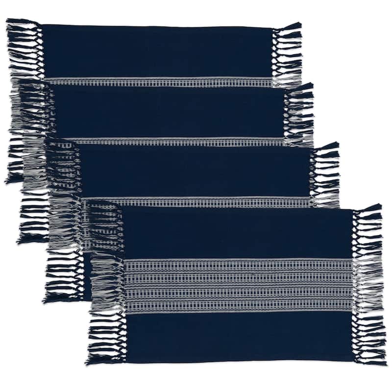 Cotton Placemats With Stripe Design - 14"x20"