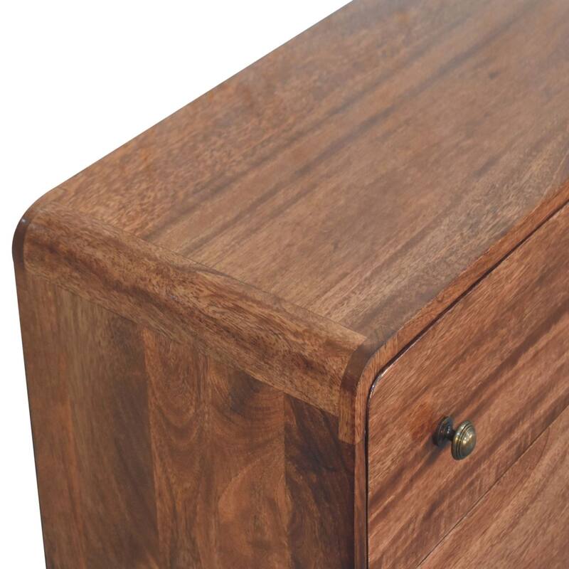 Artisan Furniture Solid Wood Curved Honey Caramel Chest
