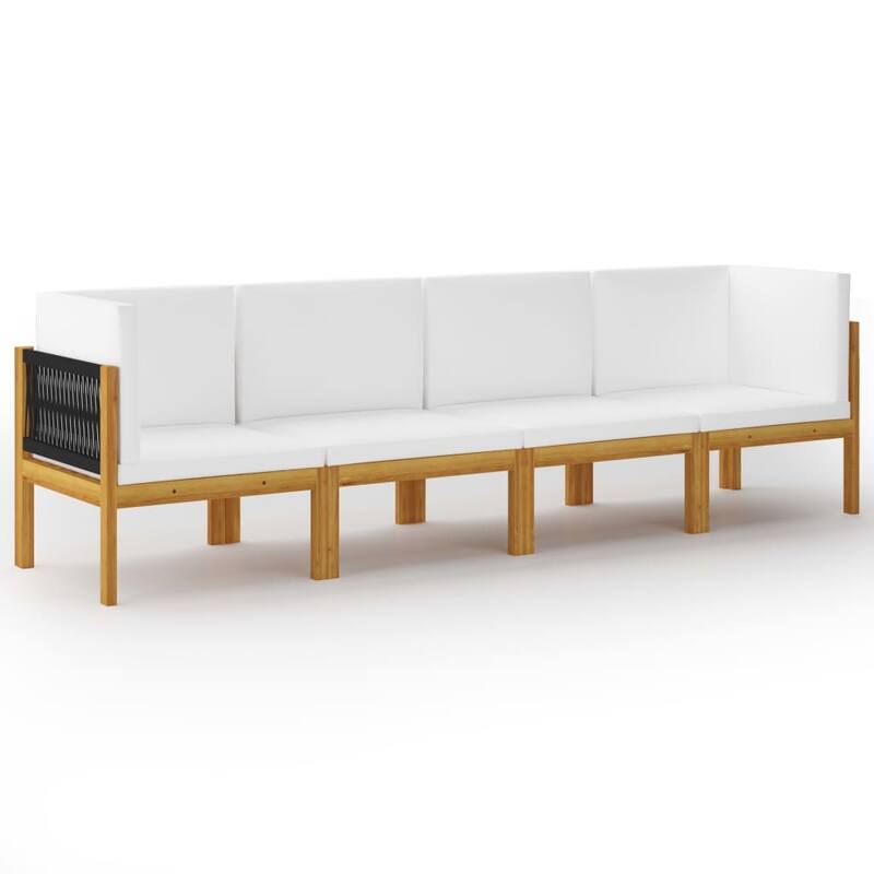 vidaXL Patio Lounge Set Outdoor Sectional Sofa with Cushions Solid Acacia Wood