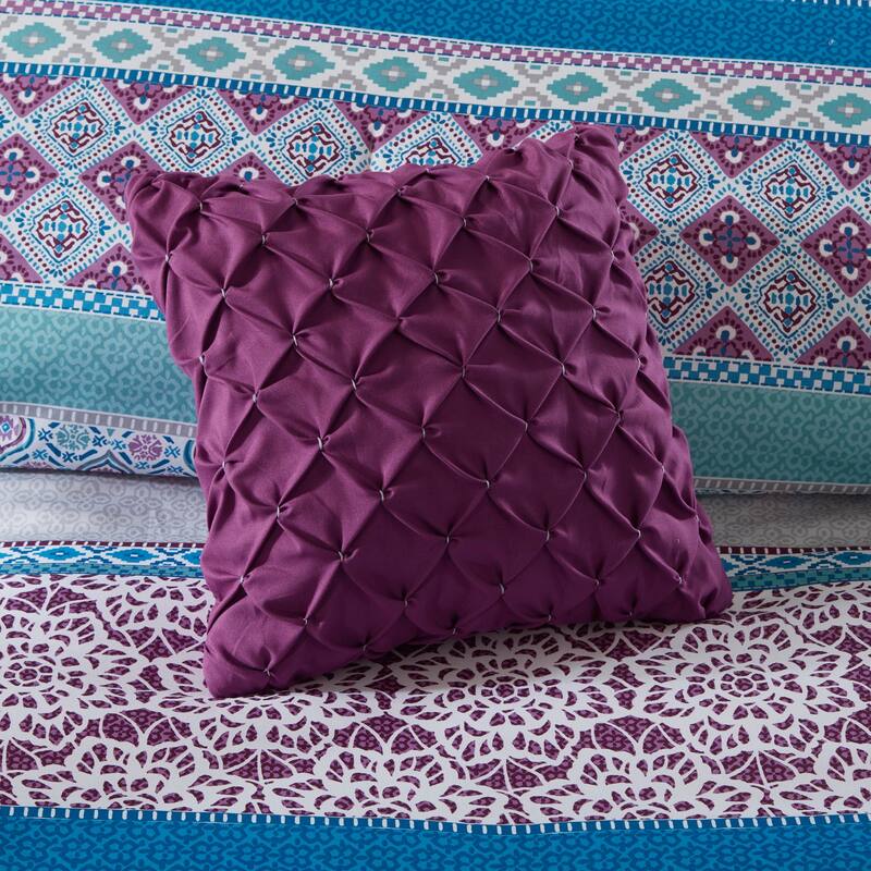 Adley Purple Printed Comforter Set by Intelligent Design