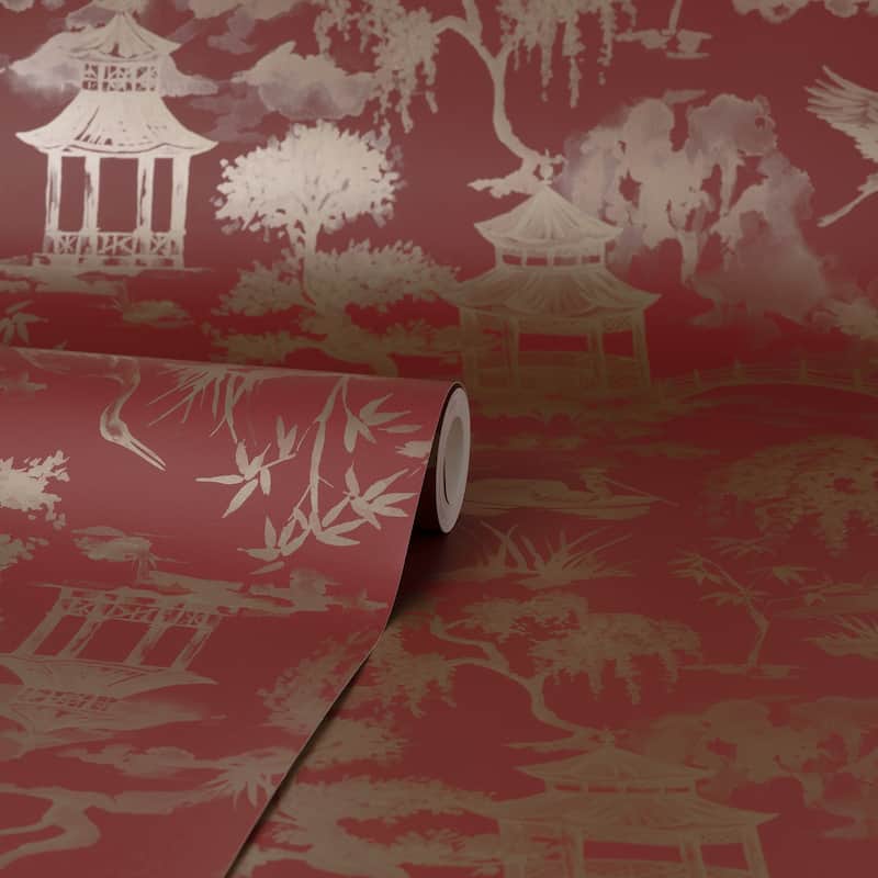 Fine Decor Nikolai Ruby Chinoiserie Wallpaper