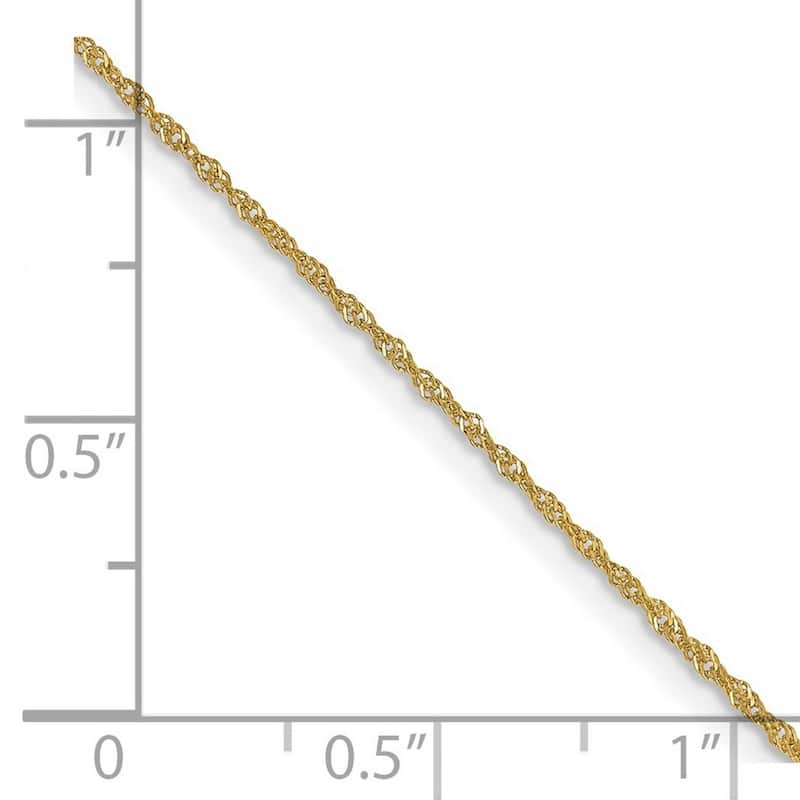 Curata 10k Yellow Gold 1mm Singapore Chain Necklace (Spring-ring)