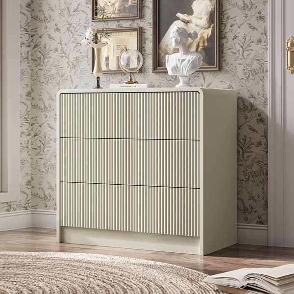 curved dresser Modern 3 Drawer with Push to Open Design Minimalist Storage Cabinet - On Sale - Bed Bath & Beyond rounded edge dresser Event Spaces | Elegant LIVE 05/27/2026 MC *Avoid power tools when Dress Size:L