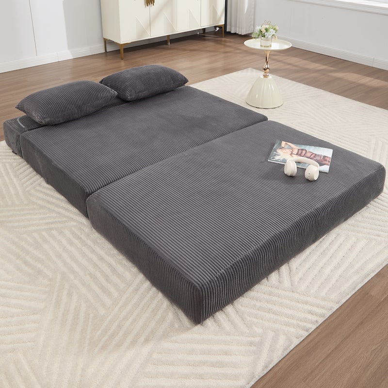 Rossetta Contemporary Square Space-Adaptive Foldable Design Corduroy Lasting Comfort Sofa, Easy to Assembly and Store