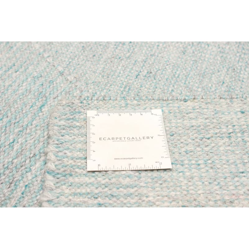 ECARPETGALLERY Flat-Weave Ankara FW Light Baby Blue Wool Kilim - 5'1 x 8'2