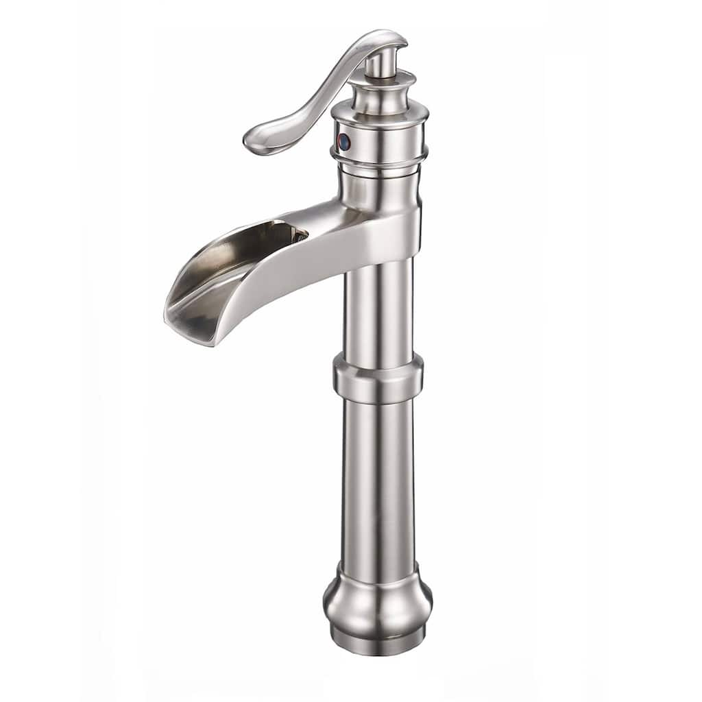 Waterfall Bathroom Vessel Faucet Single Handle Bathroom Vessel Sink Faucets Single Hole Modern Basin Vanity High Mixer Taps