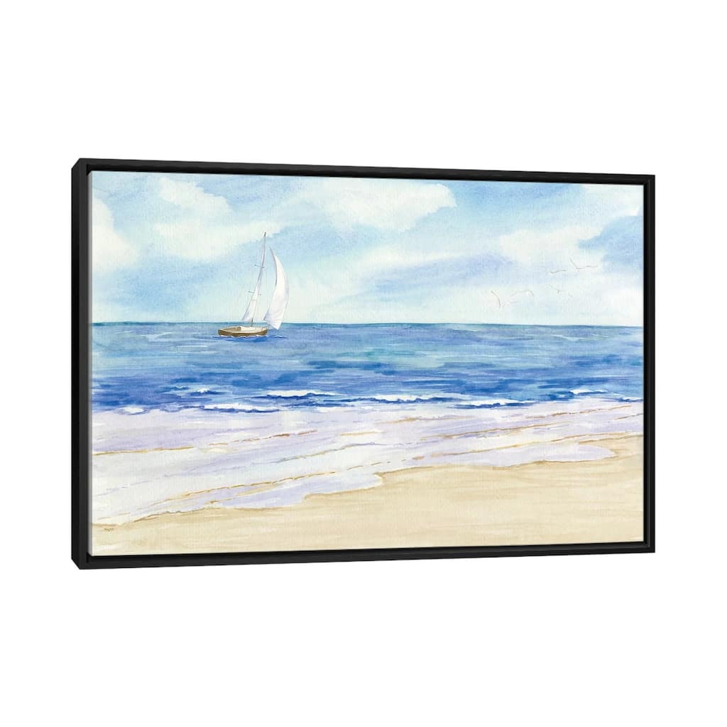 iCanvas "Sailboat & Seagulls I" by Tara Reed Framed