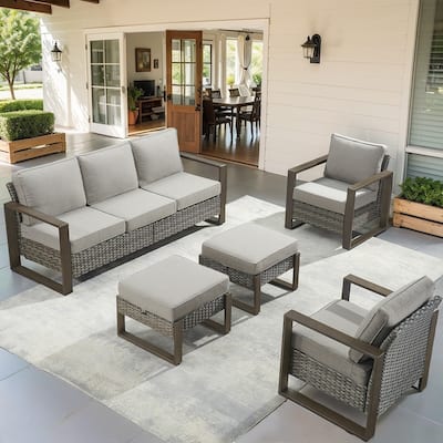 Outdoor Patio Chair with Thick Cushion