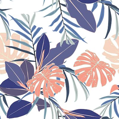 Hustus Botanical Leaves Peel and Stick Wallpaper - 24'' W x 10' L