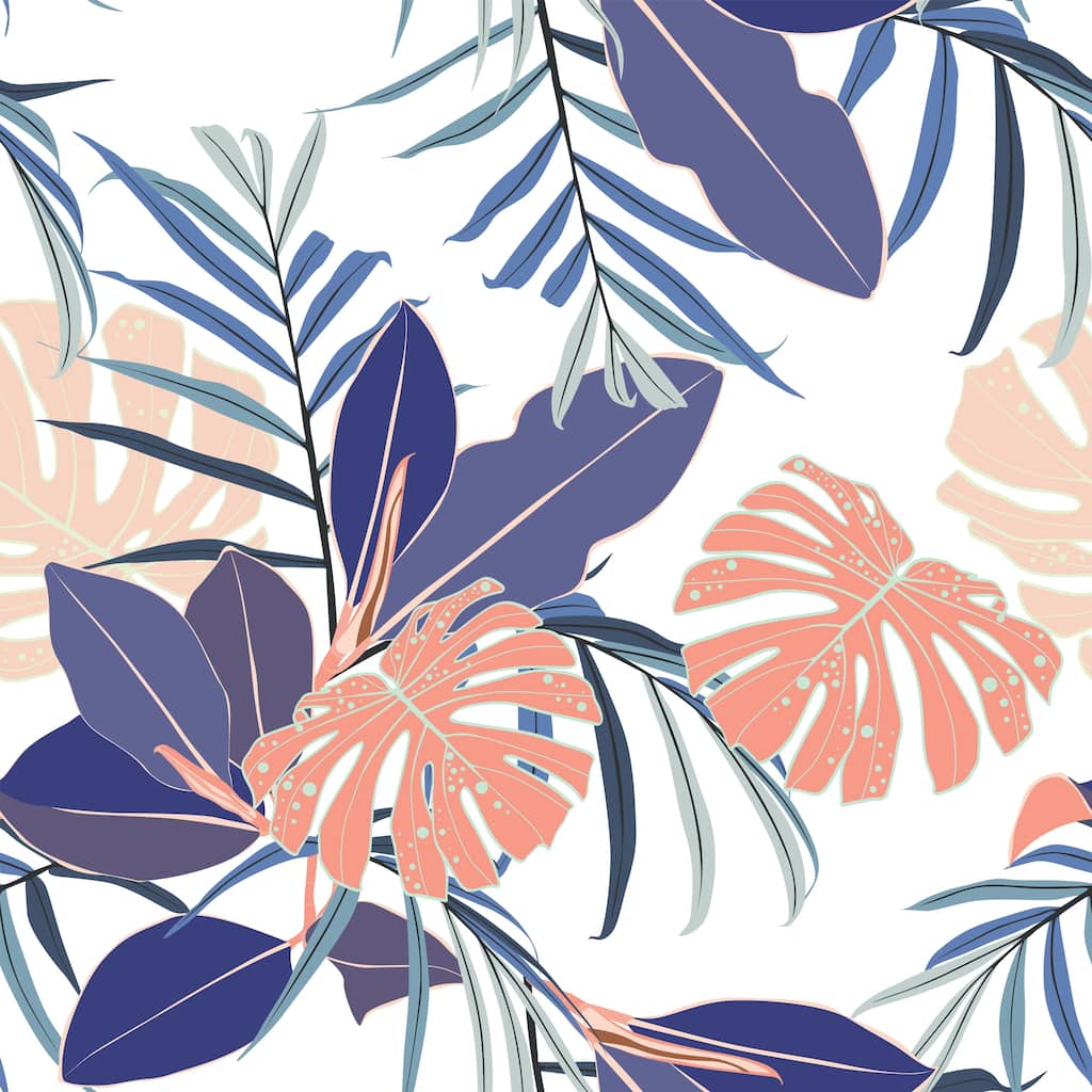 Hustus Botanical Leaves Peel and Stick Wallpaper - 24'' W x 10' L