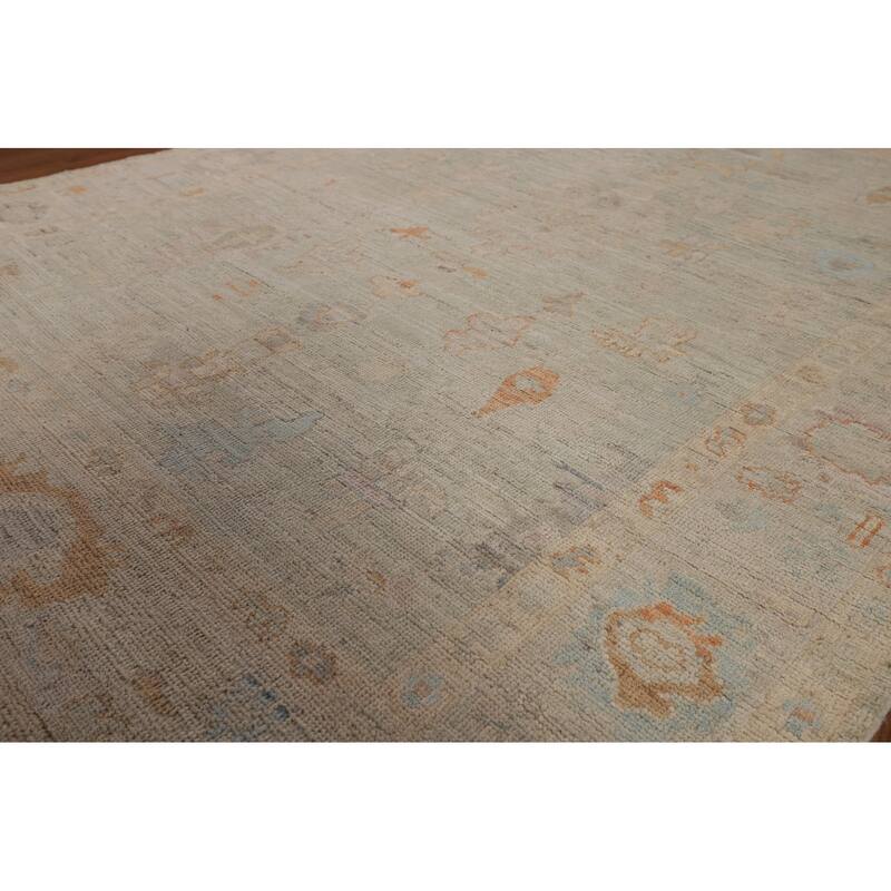 Turkish Oushak Vegetable Dye Area Rug Handmade Wool Carpet - 5'0"x 6'10"