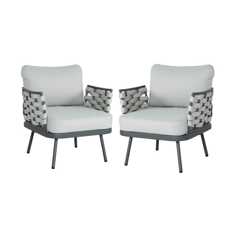 Christopher Knight Home - Langdon Patio Steel Club Chair（Set of 2）