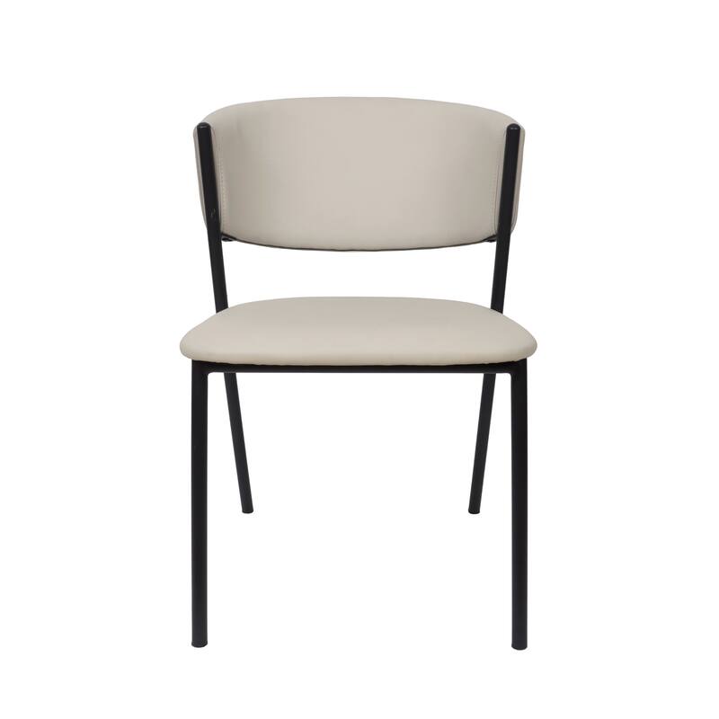 Manhattan Comfort Drift Vegan Leather Metal Side Chair - Set of 4