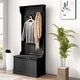 preview thumbnail 11 of 33, HOMCOM 28" 3-In-1 Entryway Hall Tree with Storage Bench, Coat Rack with Four Hooks and Shoe Storage, Gray